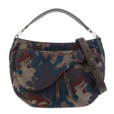 Christian Dior Canvas Leather Saddle Flap Camouflage Messenger Bag