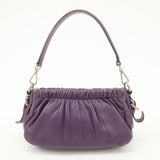 PRADA Ribbon Leather Shoulder Bag Hand Bag Purple  d