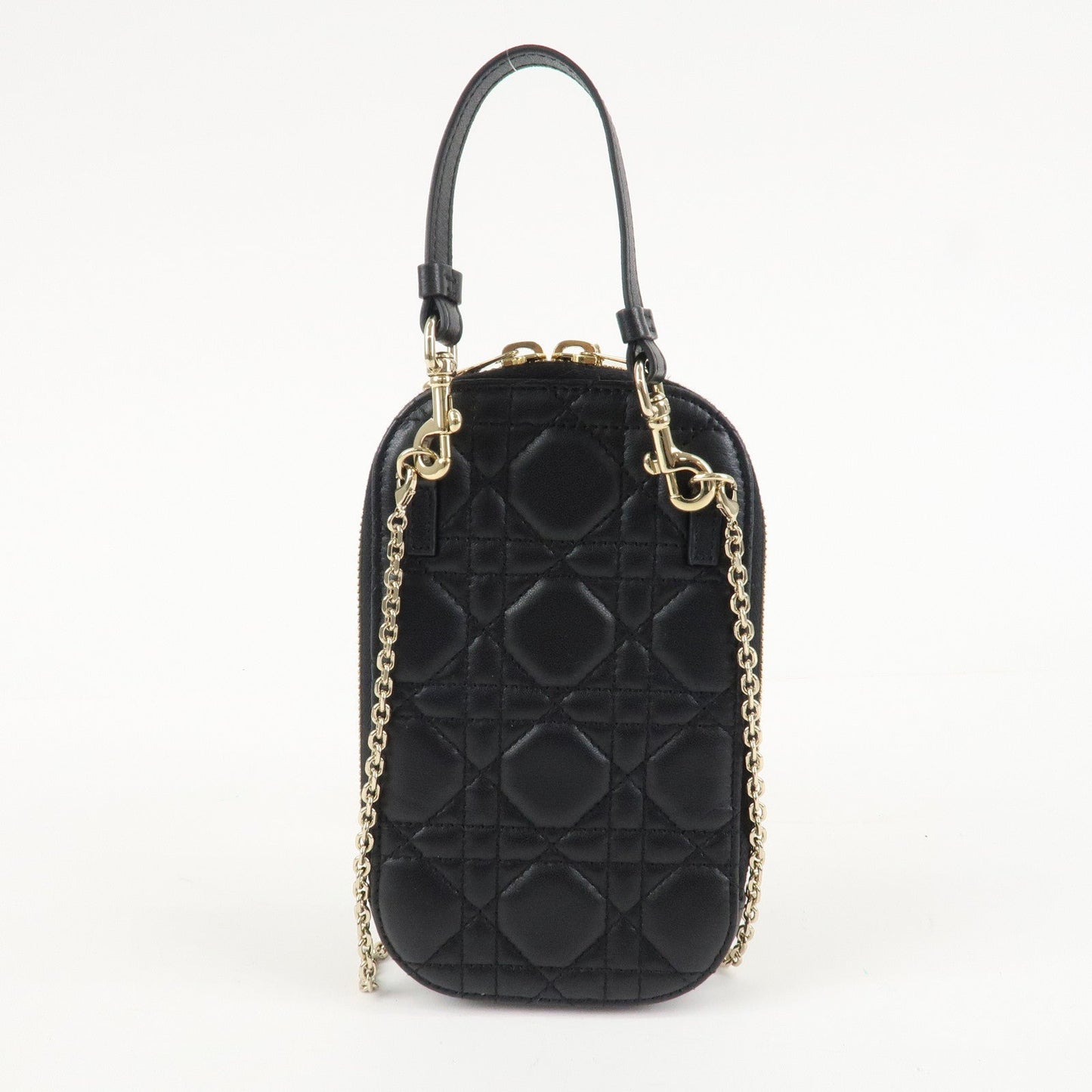 Christian Dior Lady Dior Call'in Dior Cannage Lamb Skin Phone Holder  d