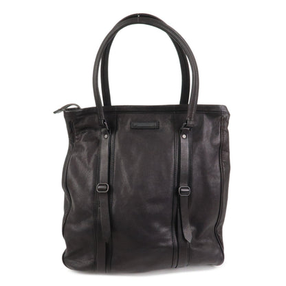 BURBERRY Logo Leather Tote Bag Shoulder Bag Black