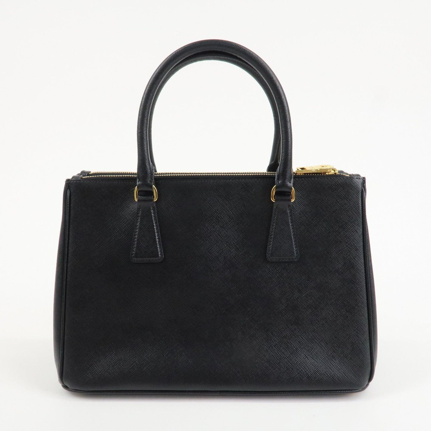 PRADA Triangle Logo Saffiano Leather 2WAY Hand Bag Black BN1801  d