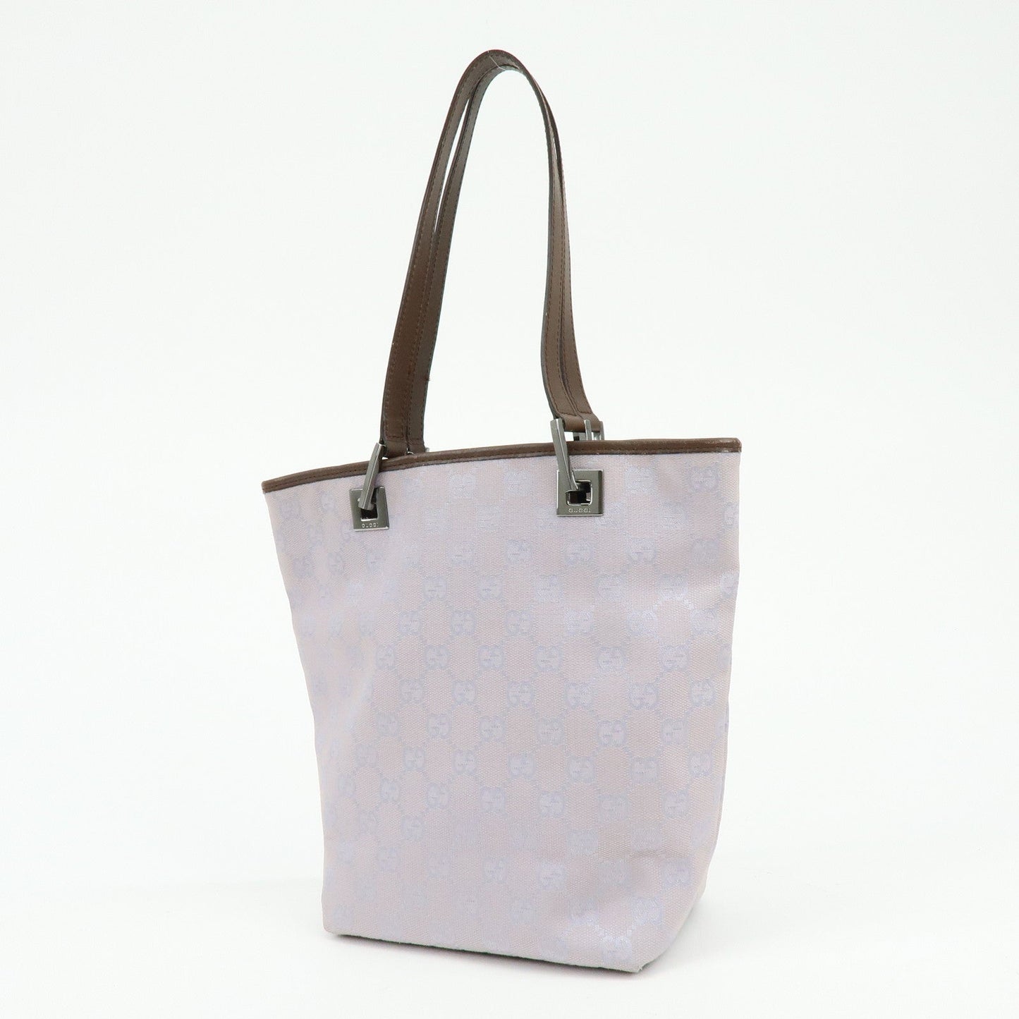 GUCCI GG Canvas Leather Tote Bag Hand Bag Purple 31244