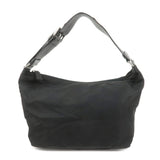 PRADA Triangle Logo Nylon Leather Shoulder Bag Hand Bag Black