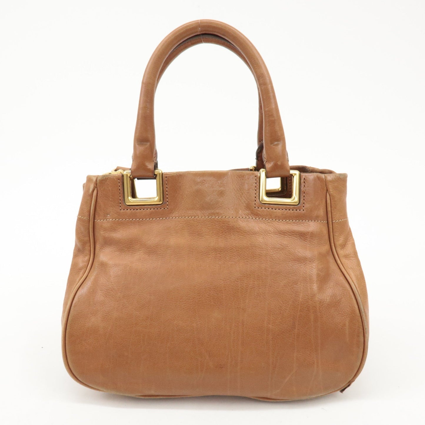 PRADA Logo Leather Ribbon 2Way Bag Hand Bag Brown BN2245  d
