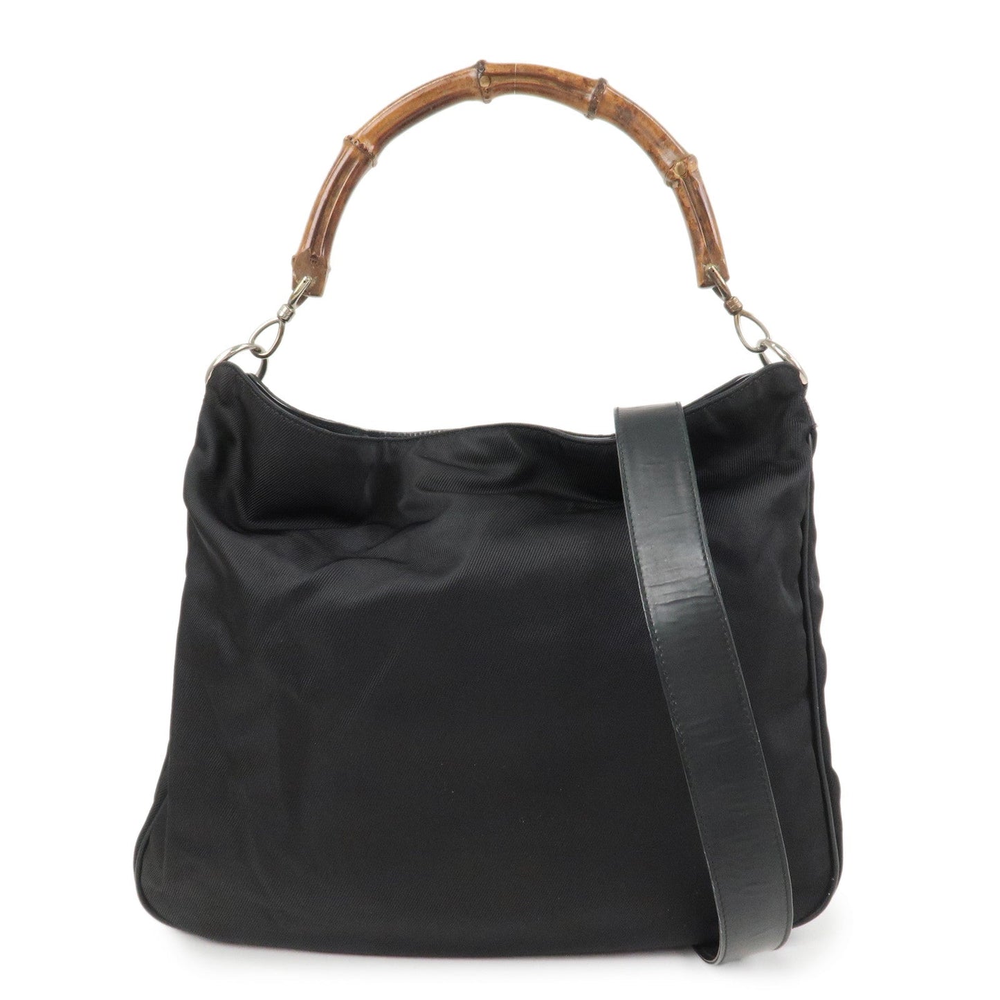 GUCCI Bamboo Nylon 2Way Bag Hand Bag Shoulder Bag 001.2404