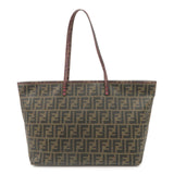 FENDI Zucca PVC Tote Bag Shoulder Bag Brown 8BH185-UZD
