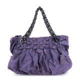 PRADA Triangle Logo Leather Nylon Tote Bag Shoulder Bag Purple  d
