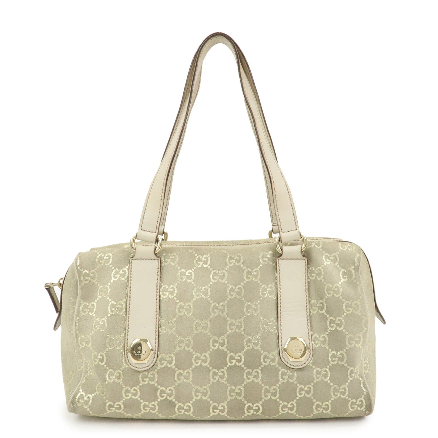 GUCCI GG Monogram Suede Leather Mini Boston Bag Shoulder Bag 152457