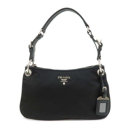 PRADA Nylon Leather Shouldr Bag Hand Bag Black BR4894