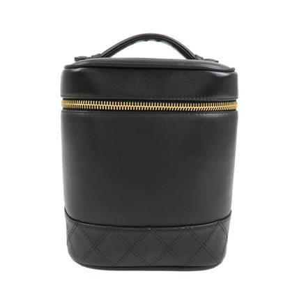 CHANEL Bicolore Lamb Skin Vanity Bag Hand Bag Makeup Bag A01619