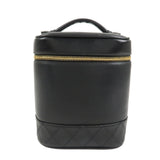 CHANEL Bicolore Lamb Skin Vanity Bag Hand Bag Makeup Bag A01619