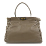 FENDI Leather Peekaboo 2Way Shoulder Bag Hand Bag Brown 8BN226