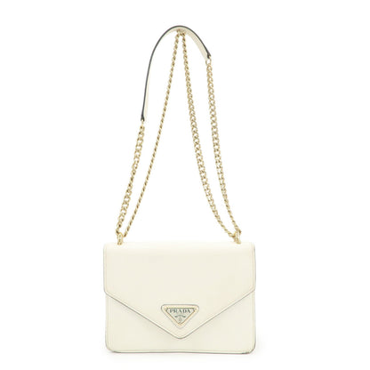 PRADA Triangle Logo Saffiano Leather Chain Shoulder Bag 1BD200