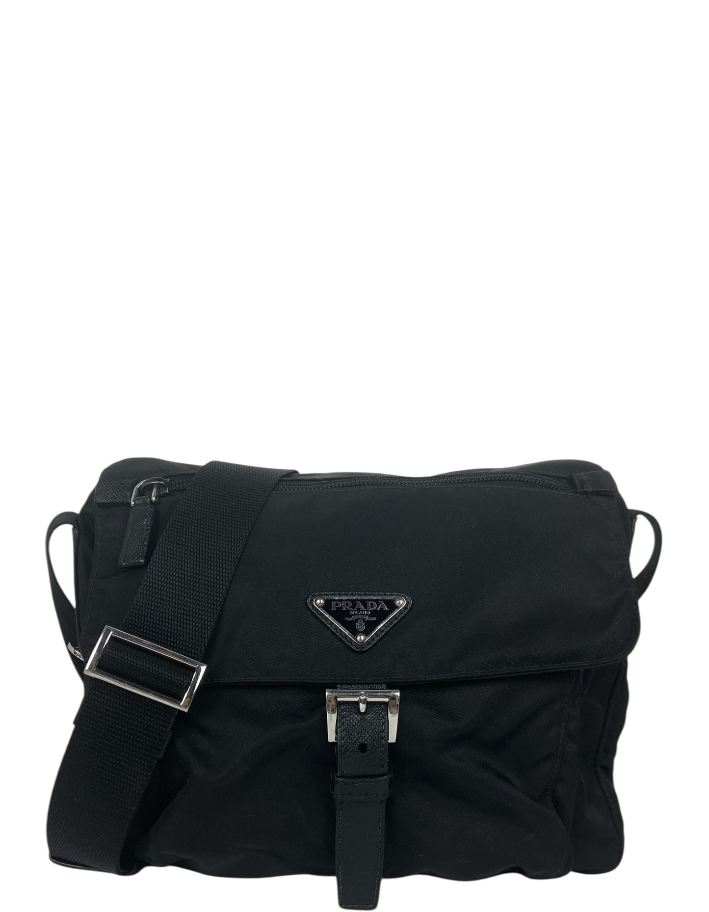 Prada Black Nylon Messenger Bag