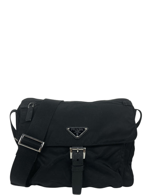 Prada Black Nylon Messenger Bag