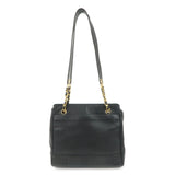 CHANEL Triple COCO Mark Caviarskin Chain Shoulder Bag Black