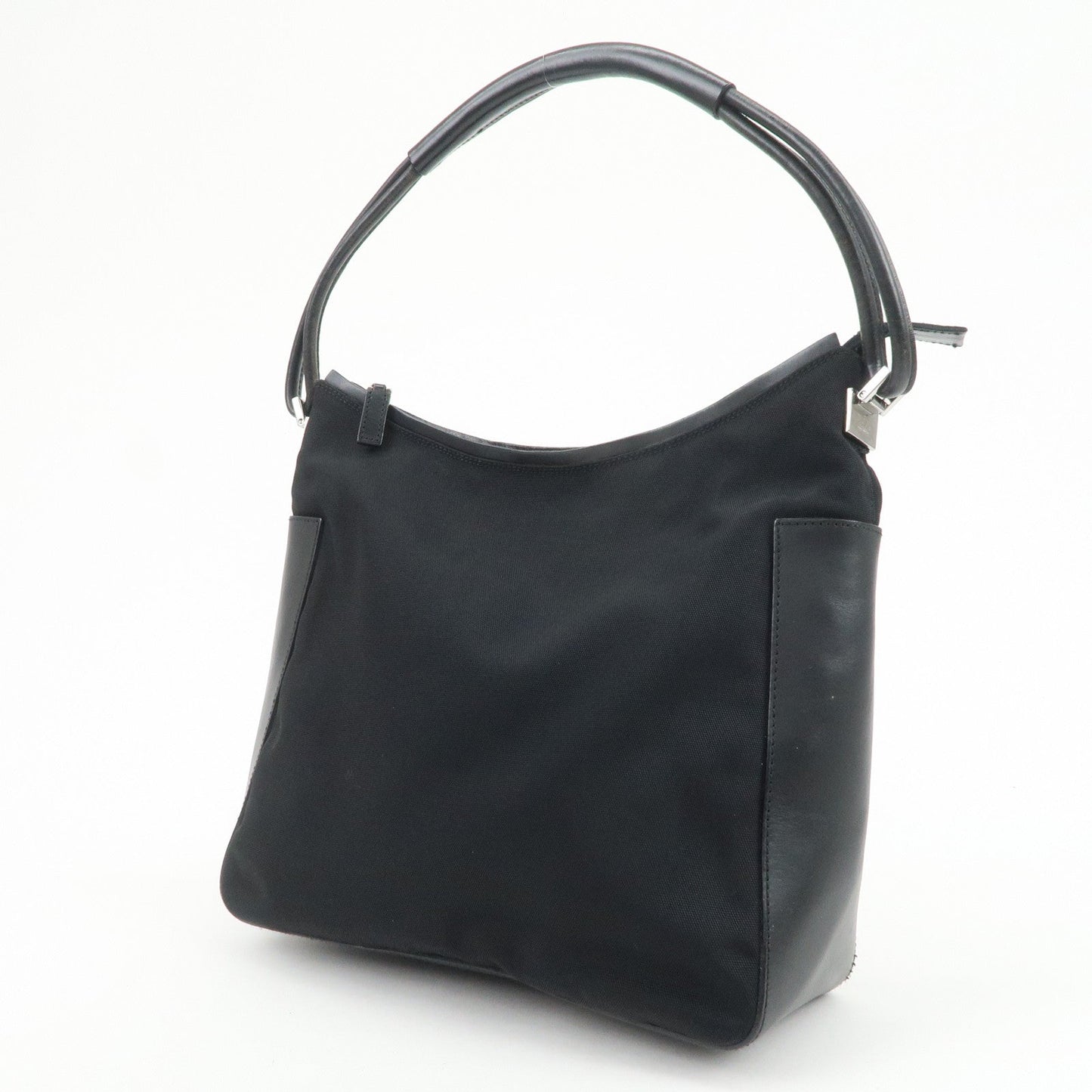 GUCCI Nylon Leather Shoulder Bag Hand Bag Black 001 ?3766