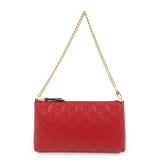 GUCCI Guccissima Leather Chain Shoulder Bag Pouch Red 428449