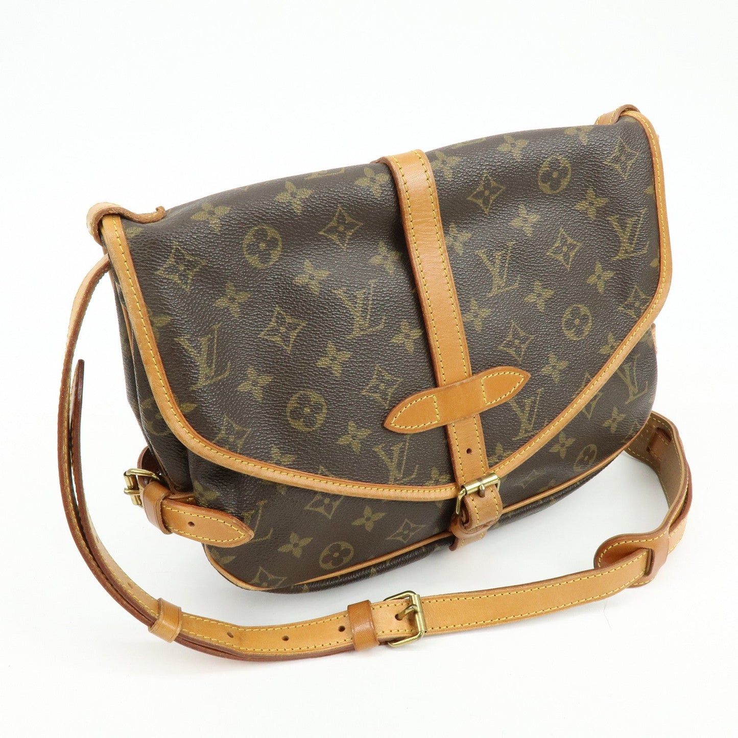Louis Vuitton Monogram Saumur 30 Canvas Shoulder Bag Brown M42256