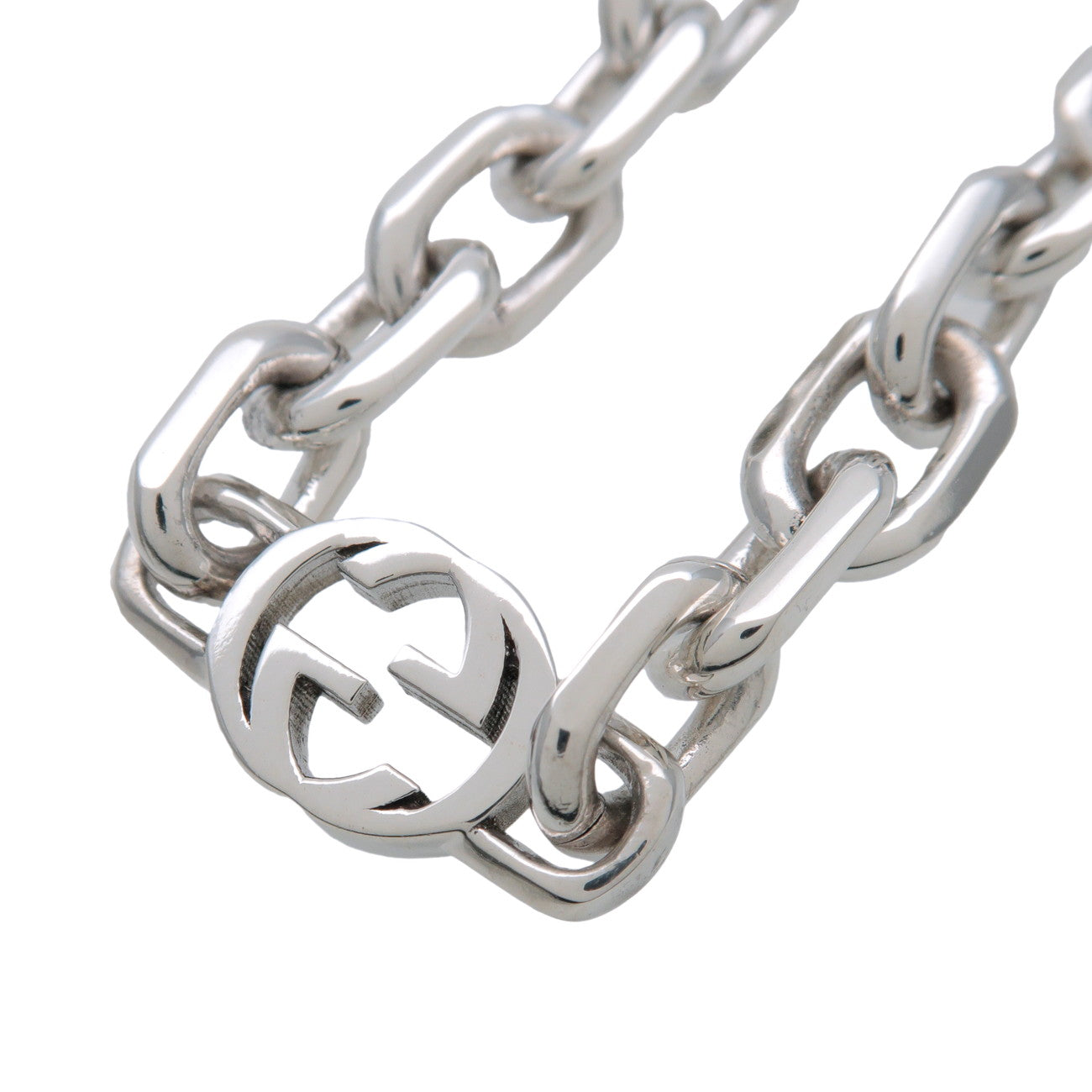 GUCCI Interlocking G Chain Bracelet #18 SV925 Silver 620798