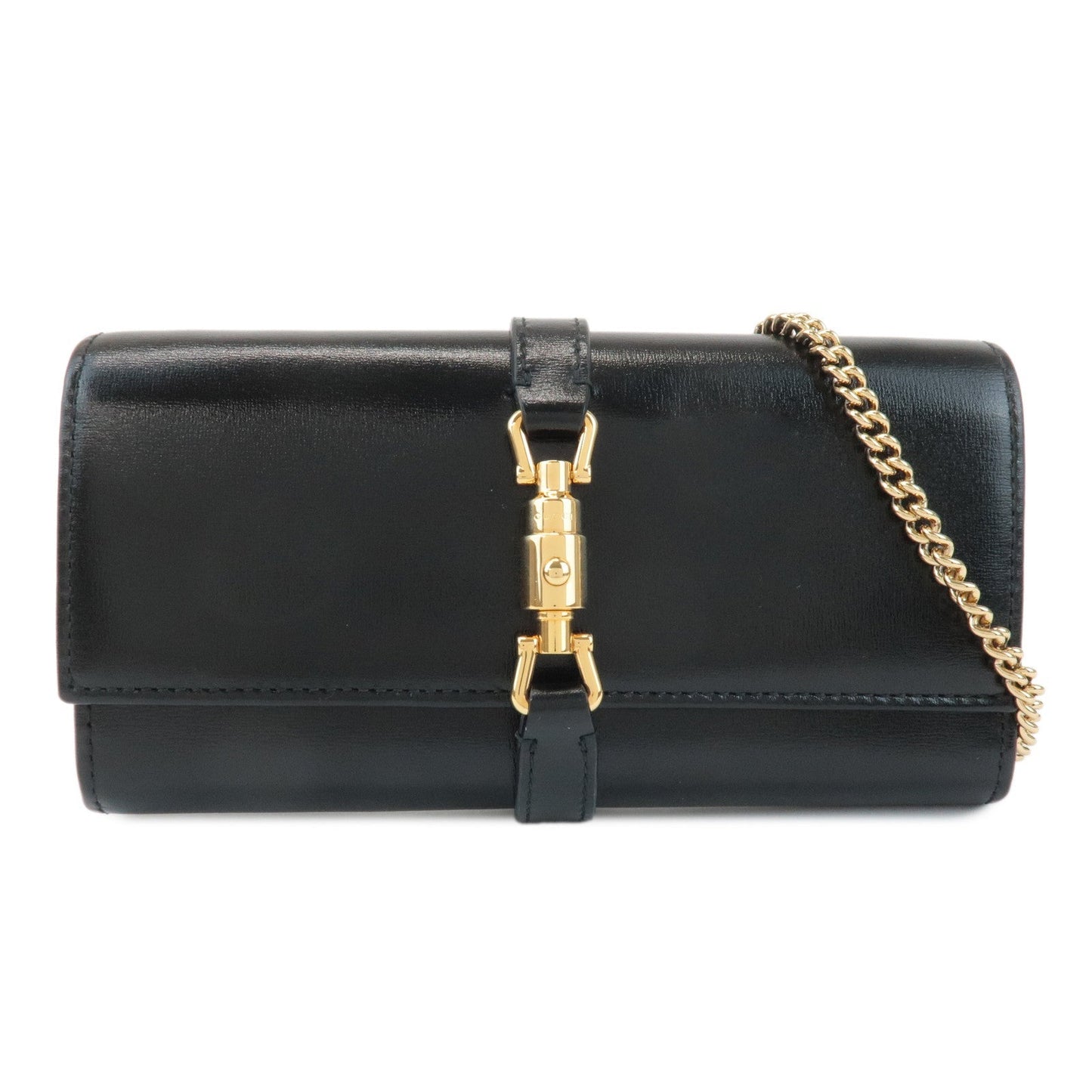 GUCCI Jackie 1961 Leather Chain Wallet WOC Black 652681.0416  d