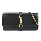 GUCCI Jackie 1961 Leather Chain Wallet WOC Black 652681.0416  d