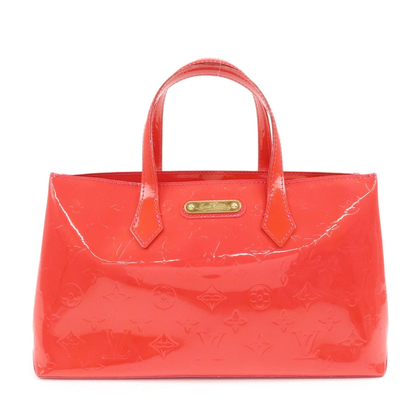 Louis Vuitton Monogram Vernis Wilshire PM Hand Bag Rose Pop M93643