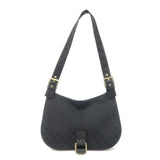 GUCCI GG Canvas Leather Shoulder Bag Hand Bag Black 90665  d