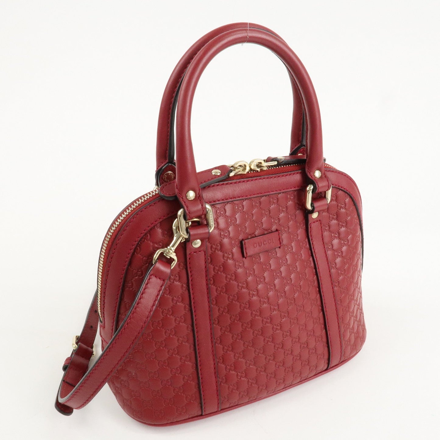 GUCCI Micro Guccissima Leather 2Way Hand Shoulder Bag Red 449654  d