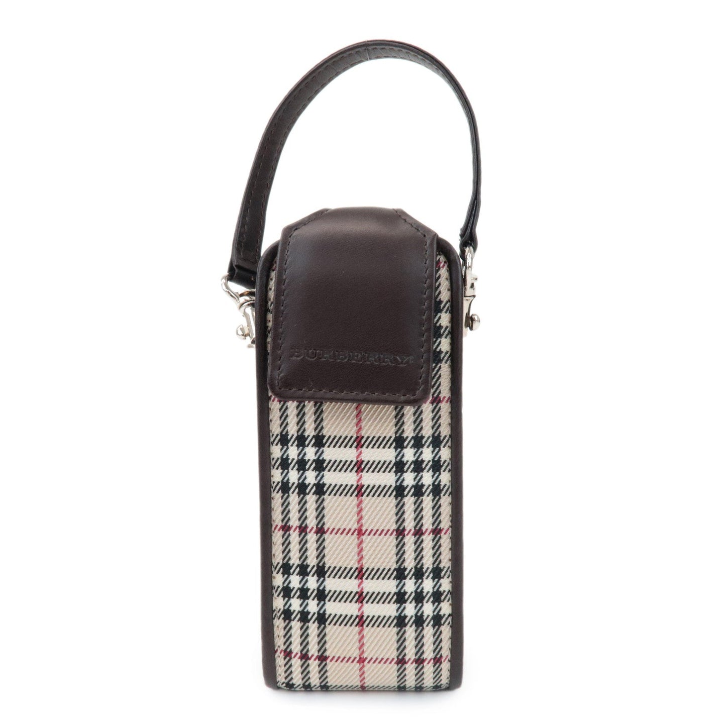 BURBERRY Nova Plaid Mini Pouch Beige Brown