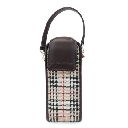 BURBERRY Nova Plaid Mini Pouch Beige Brown