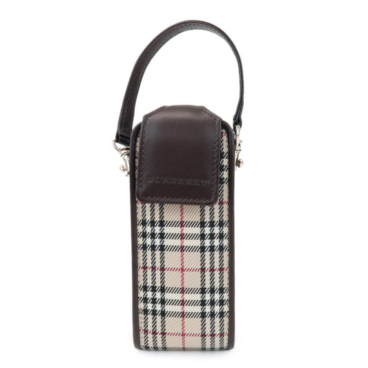BURBERRY Nova Plaid Mini Pouch Beige Brown