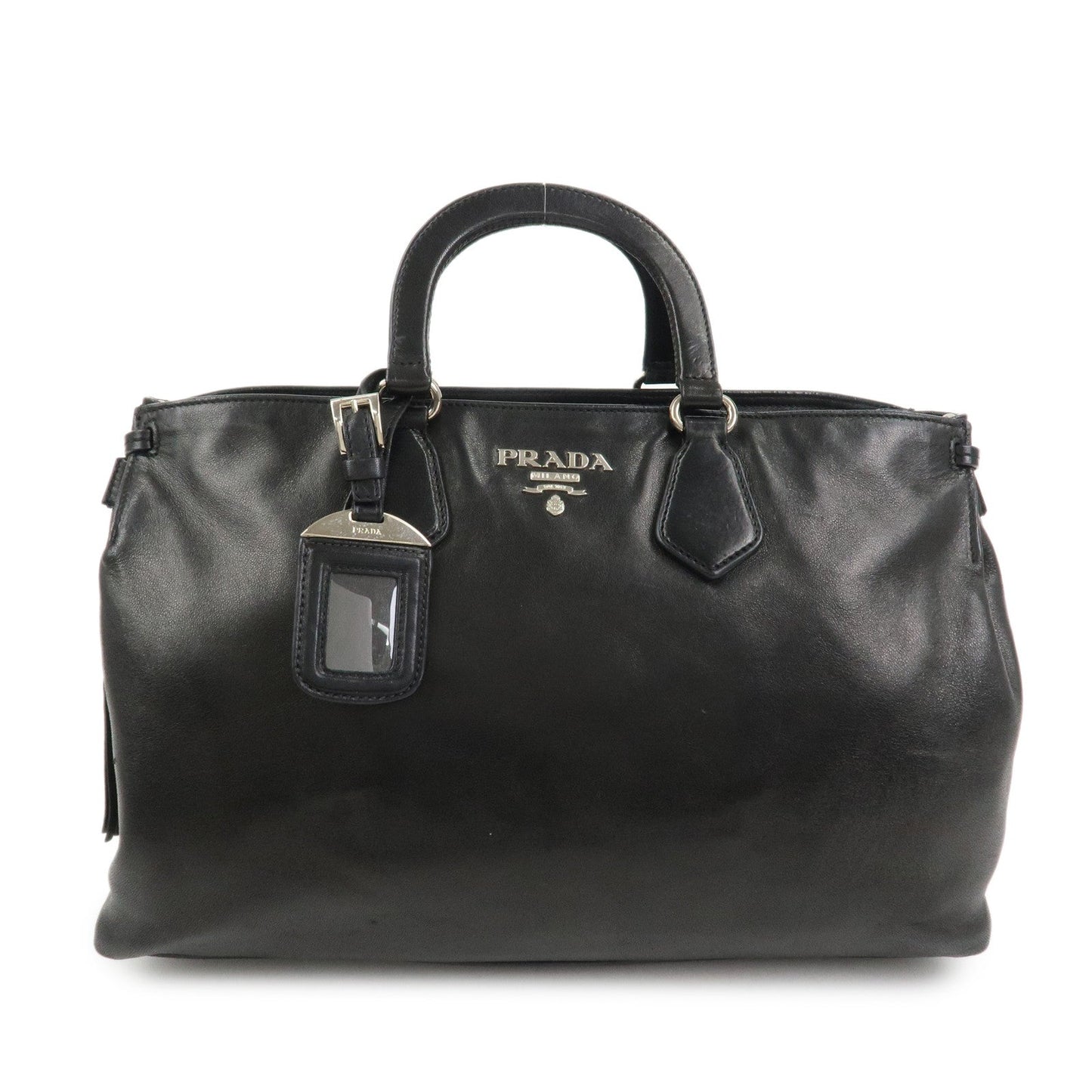 PRADA Logo Nappa Leather 2Way Bag Hand Bag Shoulder Bag Black