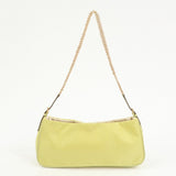 PRADA Triangle Logo Nylon Leather Shoulder Bag Yellow BR0107