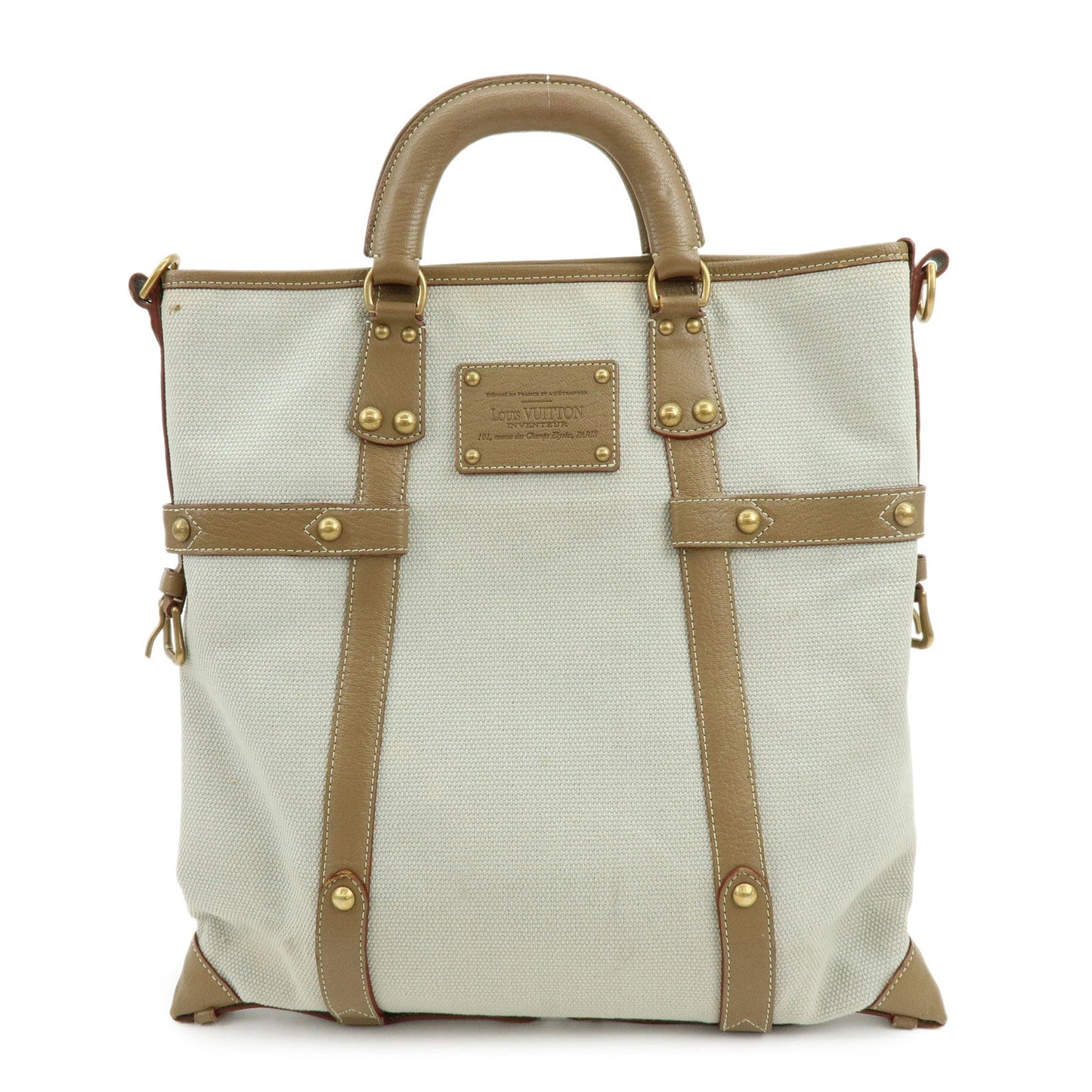 Louis Vuitton Antigua Poaplum GM Canvas Leather Tote Bag M48831