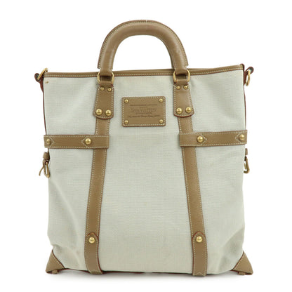 Louis Vuitton Antigua Poaplum GM Canvas Leather Tote Bag M48831