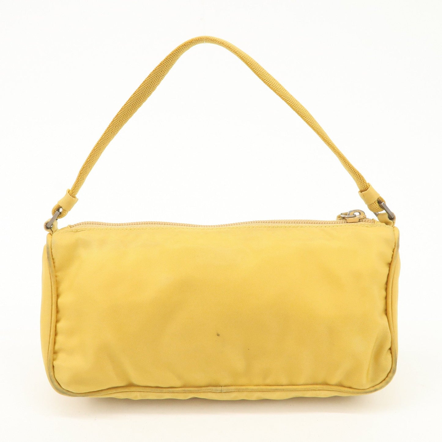 PRADA Triangle Logo Nylon Pouch Shoulder Bag Hand Bag Yellow  d