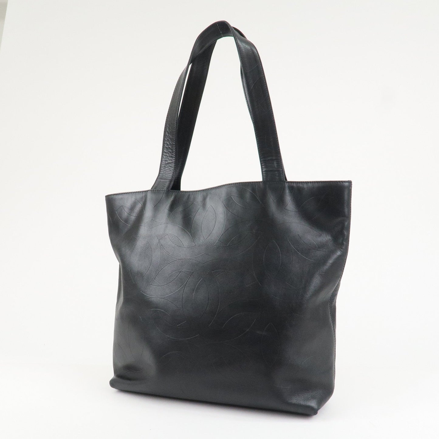 CHANEL COCO Mark Leather Bag Tote Bag Black  d