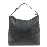 GUCCI Micro Guccissima Leather Shoulder Bag Hand Bag Black 449732