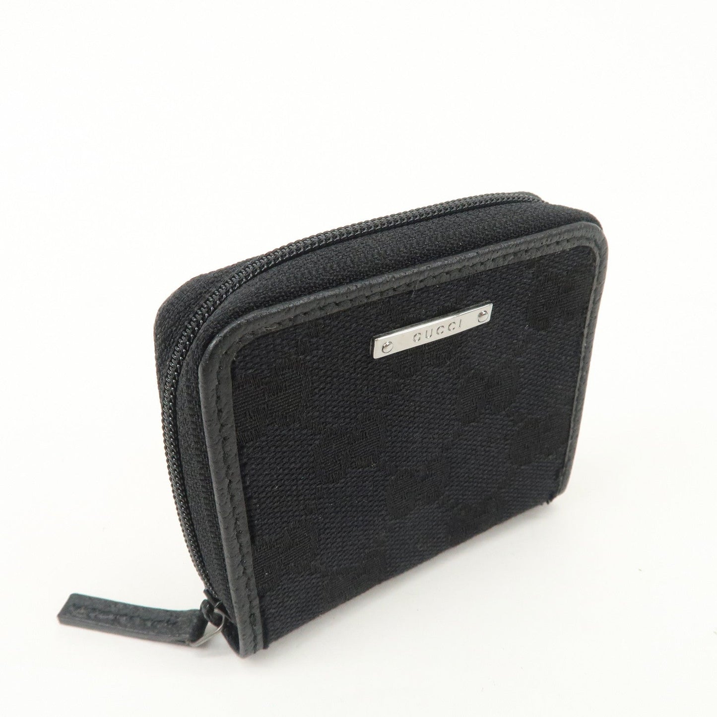 GUCCI GG Canvas Leather Coin Case Coin Purse Black 115255  d