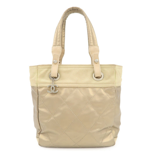 CHANEL Paris Biarritz PVC Canvas Leather Tote Bag PM A34208  d