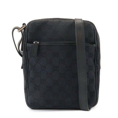 GUCCI GG Canvas Leather Shoulder Bag Black 018.1612.200047