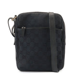 GUCCI GG Canvas Leather Shoulder Bag Black 018.1612.200047