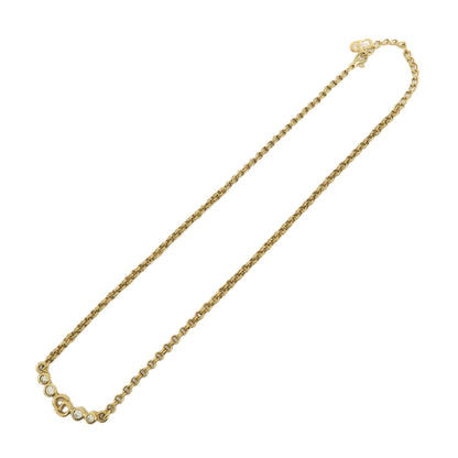 Christian Dior CD Logo Metal Rhinestone Necklace Choker Gold