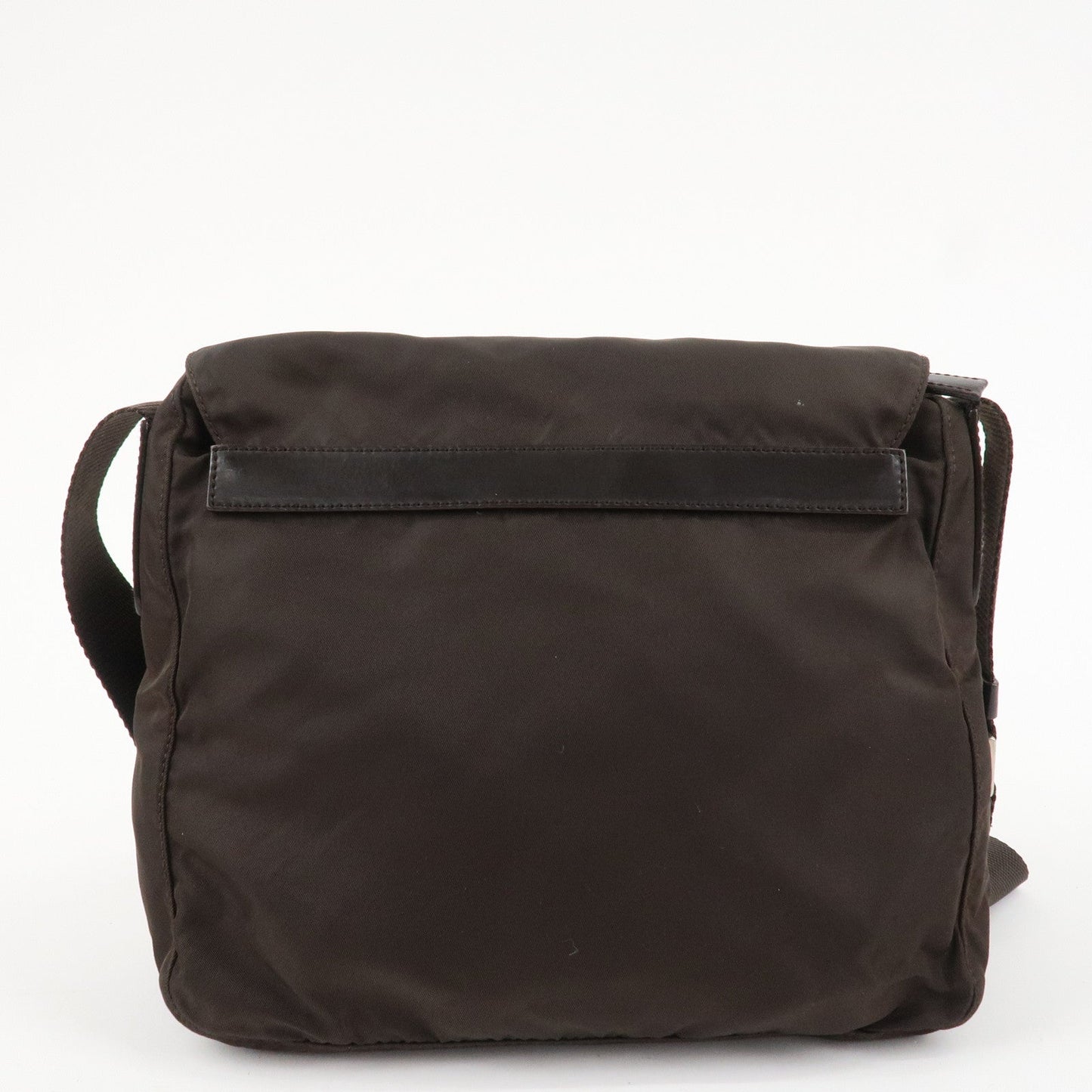 PRADA Triangle Logo Nylon Leather Shoulder Bag Crossbody Bag Brown  d