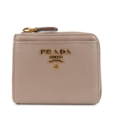 PRADA Logo Saffiano Leather Zippy Coin Case Pink Beige 1ML025  d