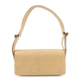 CHANEL Lamb Skin Shoulder Bag Silver Hardware Beige  d