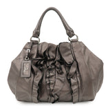 PRADA Nappa Leather Gathered Tote Bag Hand Bag Bronze BR3987  d