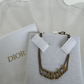CHRISTIAN DIOR Metal J'Adior Choker Necklace Aged Gold