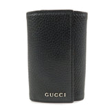 GUCCI Logo Leather 6 Rings Key Case Key Holder Black 771156